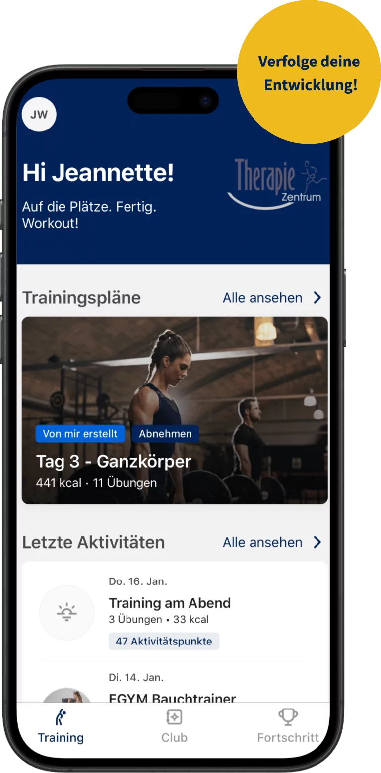 Screenshot der EGYM-App